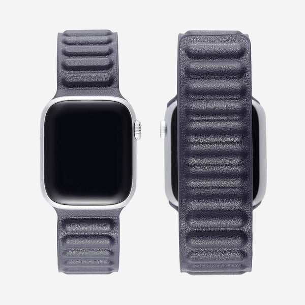 Apple Watch Band - Leather Link - (45mm) - Midnight - 2024 Medium/Large