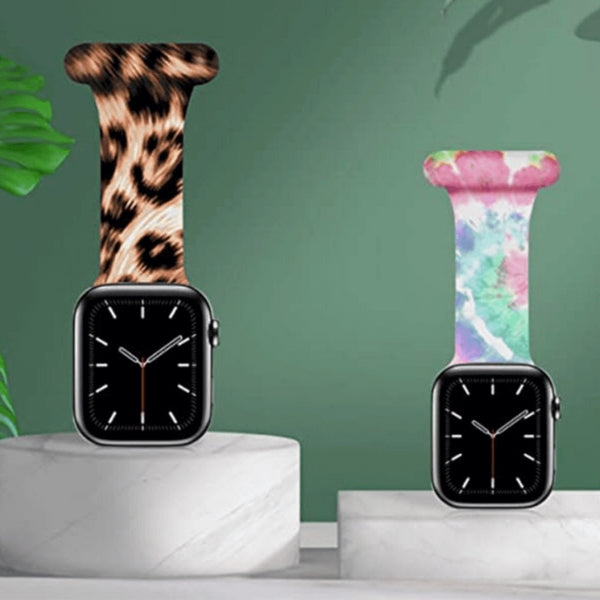 Apple Watch Nurse Pin Fob Strap Leopard The Salty Fox