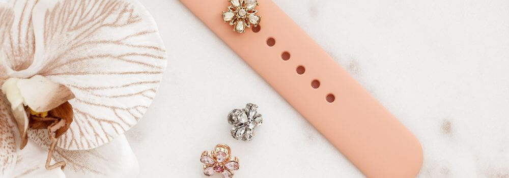 Crystal Flower Apple Watch Charms