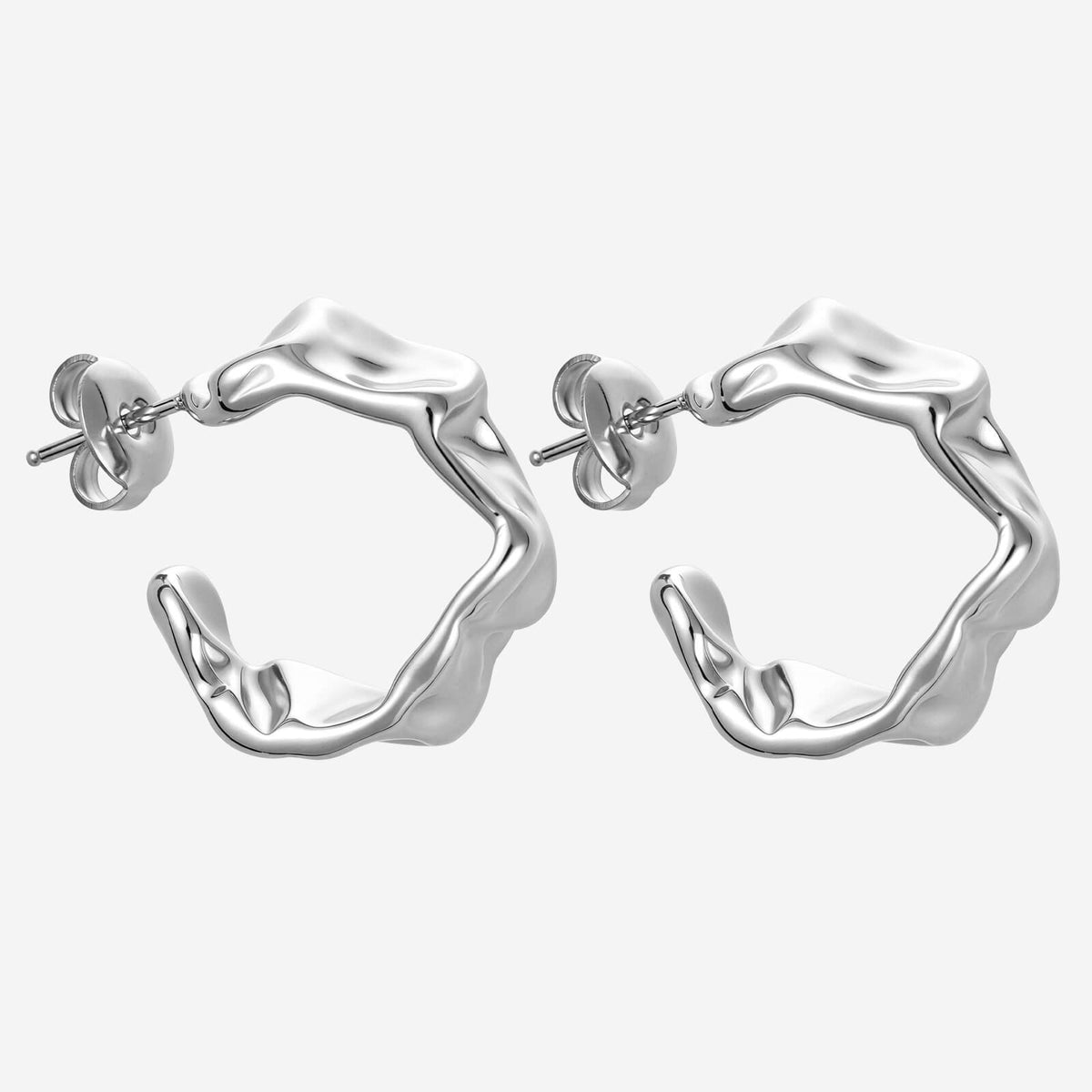 Ivy Hoop Earrings - Silver