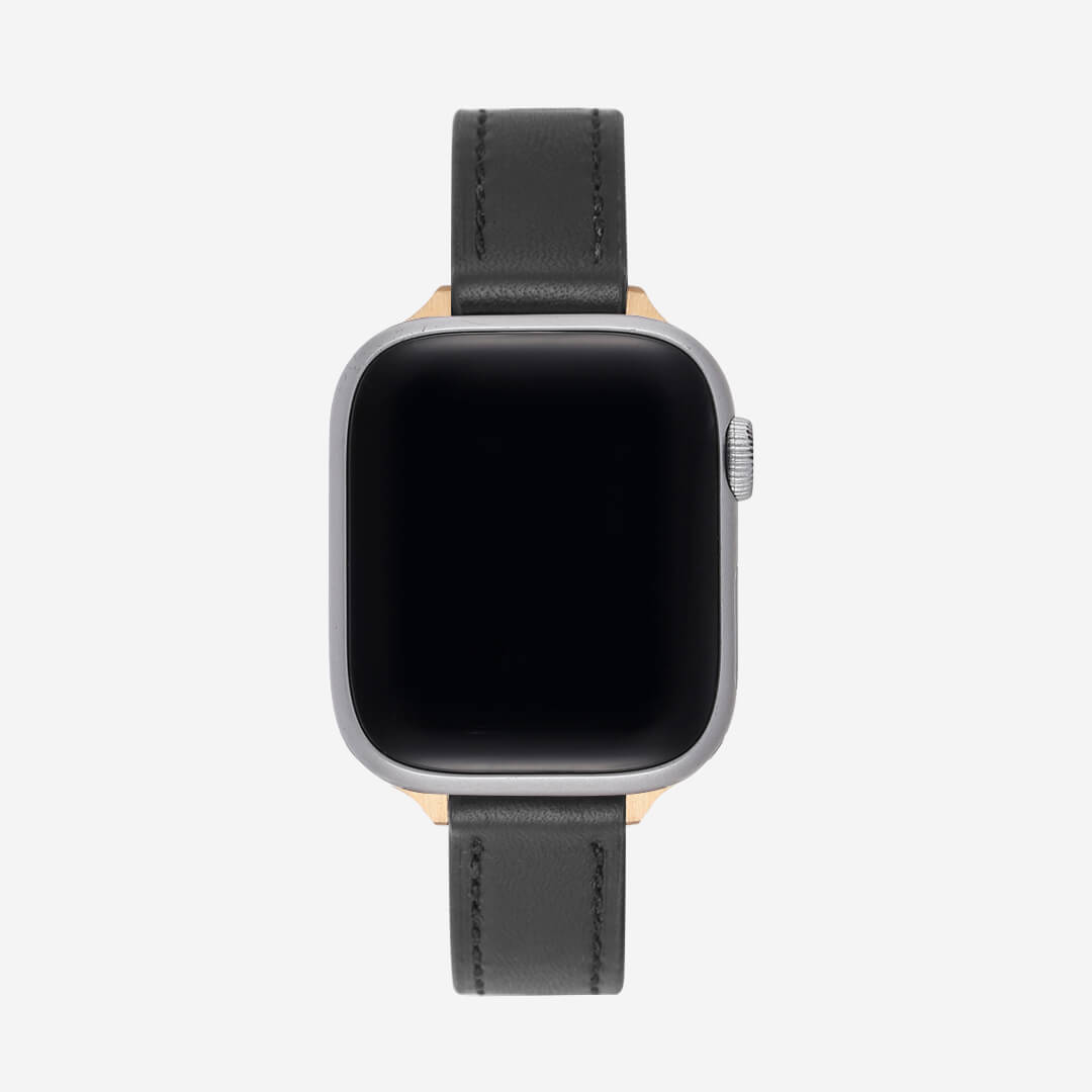 Copenhagen Leather Apple Watch Band - Black / Silver