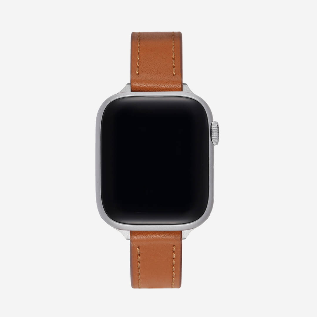 Copenhagen Leather Apple Watch Band - Caramel / Vintage Rose Gold