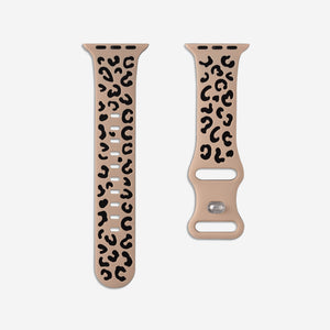 Duo Tone Silicone Apple Watch Band - Dark Leopard