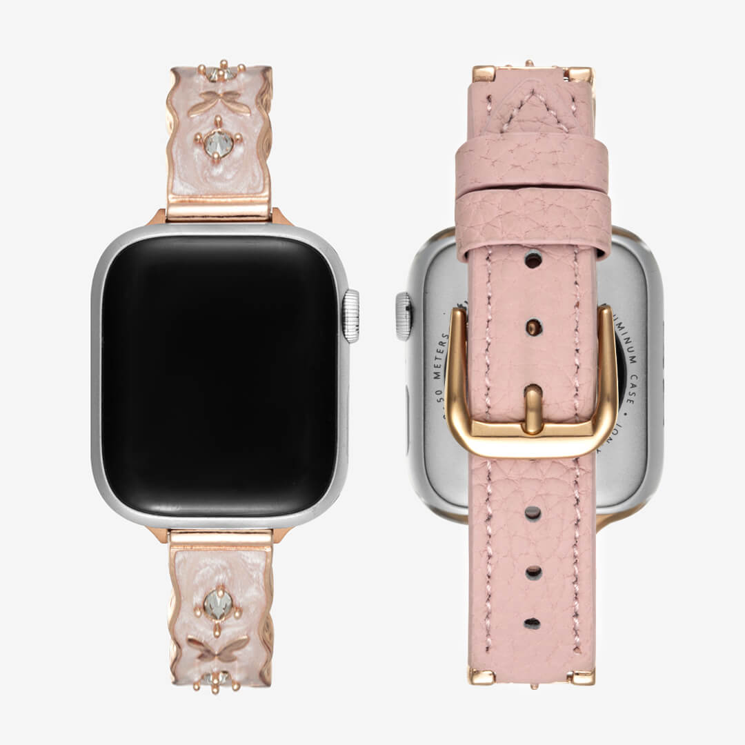 Osaka Leather Apple Watch Band - Peony