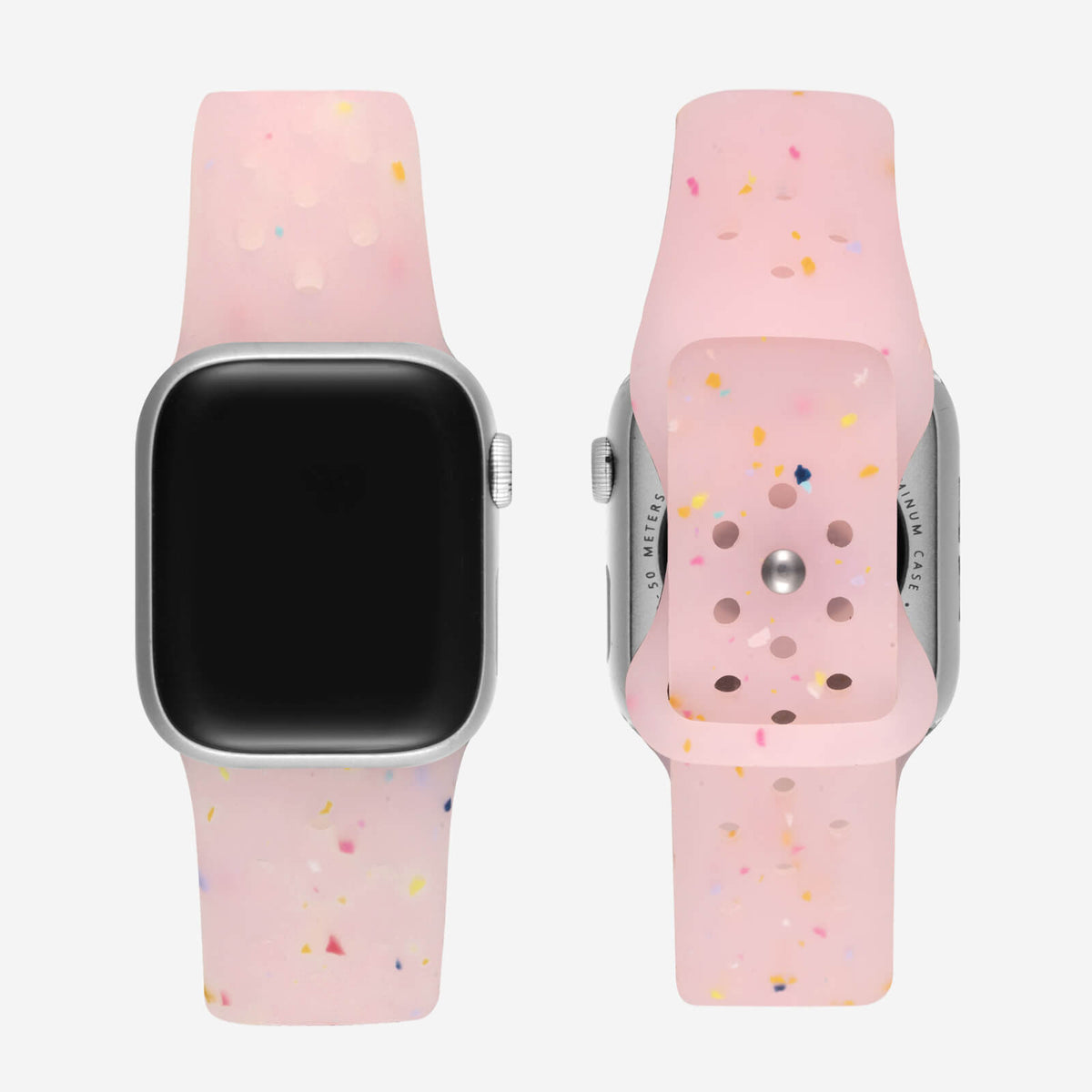 Speckled Silicone Sports Apple Watch Band - Jelly Pink