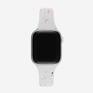 Speckled Slim Silicone Apple Watch Band - Starlight