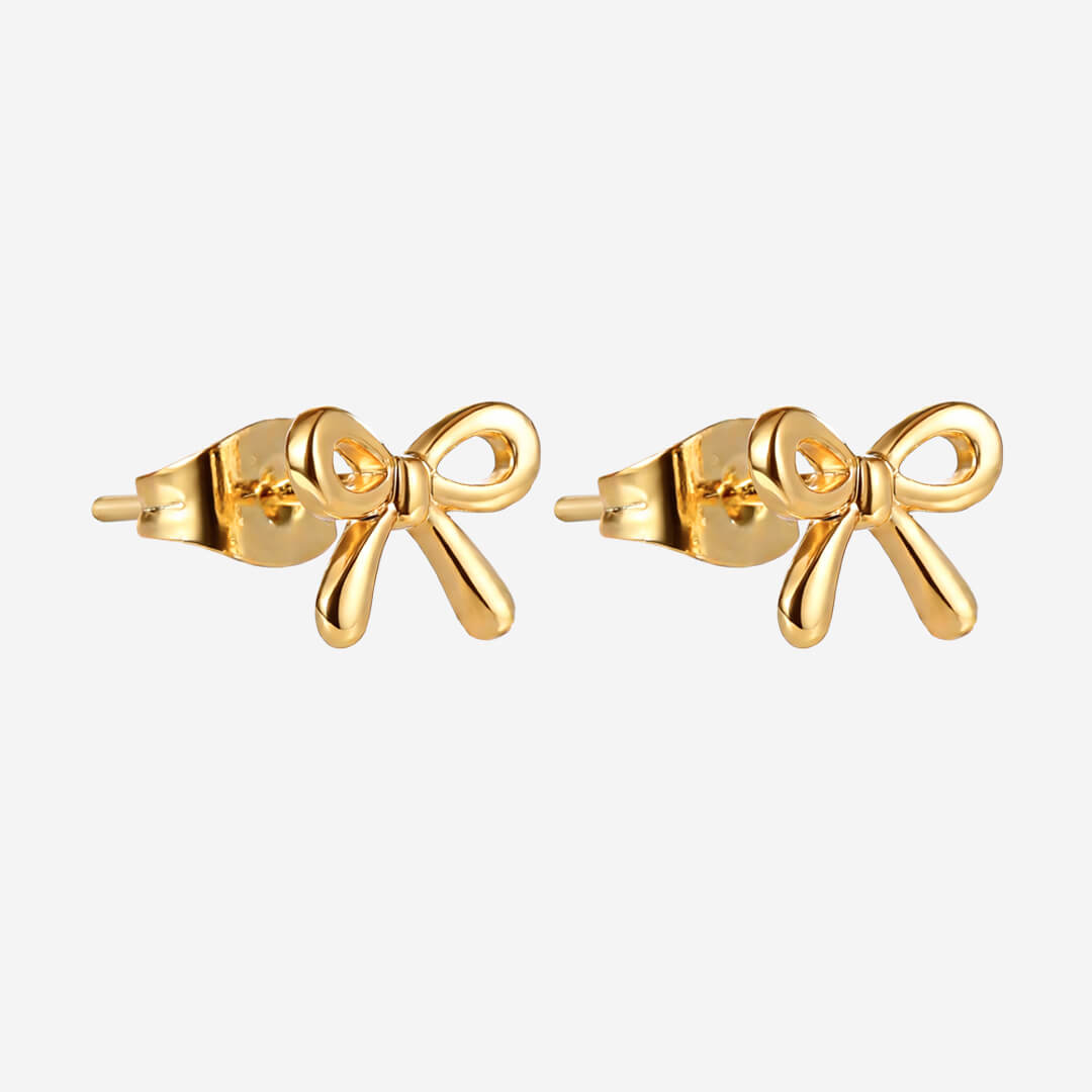 Bella Bow Stud Earrings - Gold