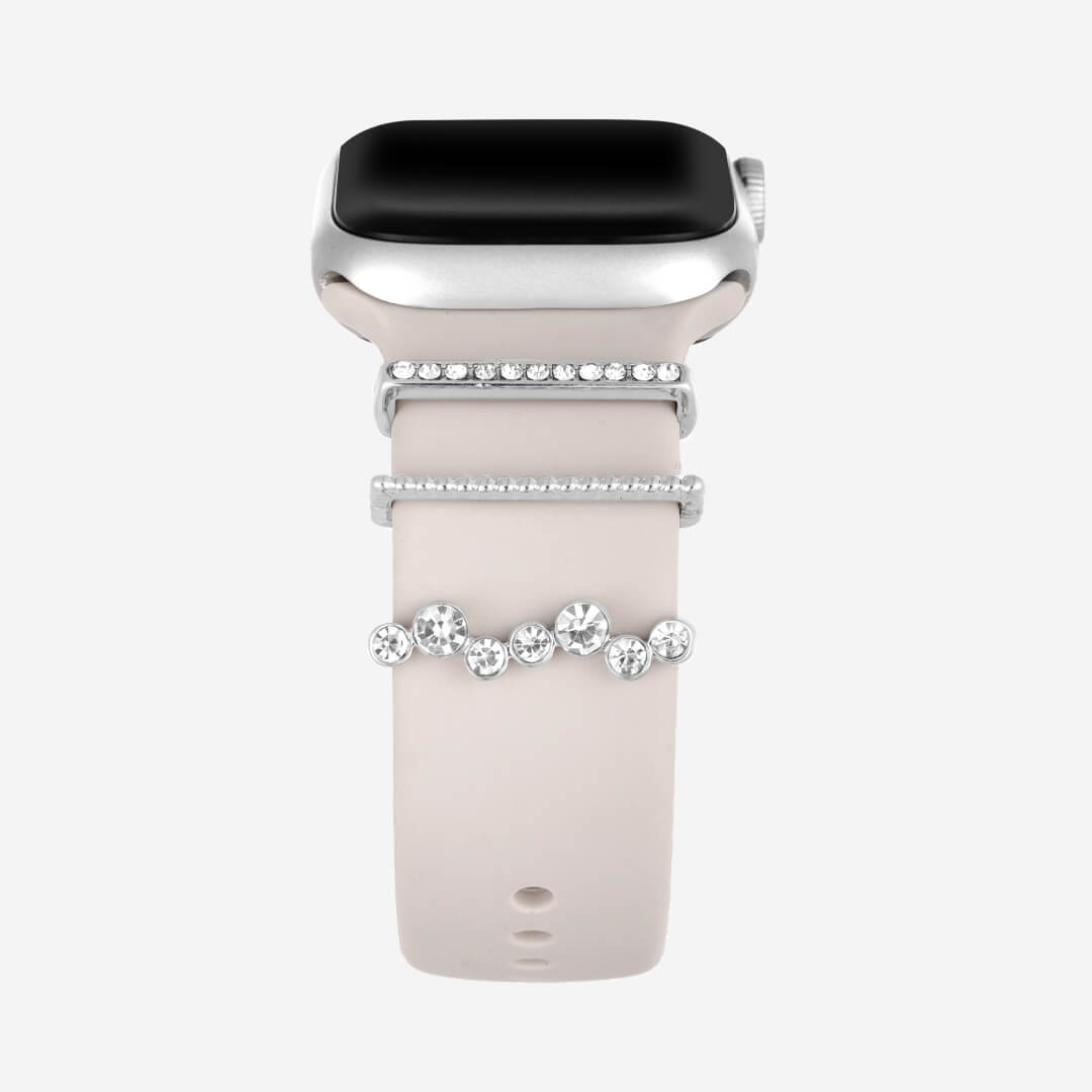 Crystal Bubble Apple Watch Bar Set - Silver