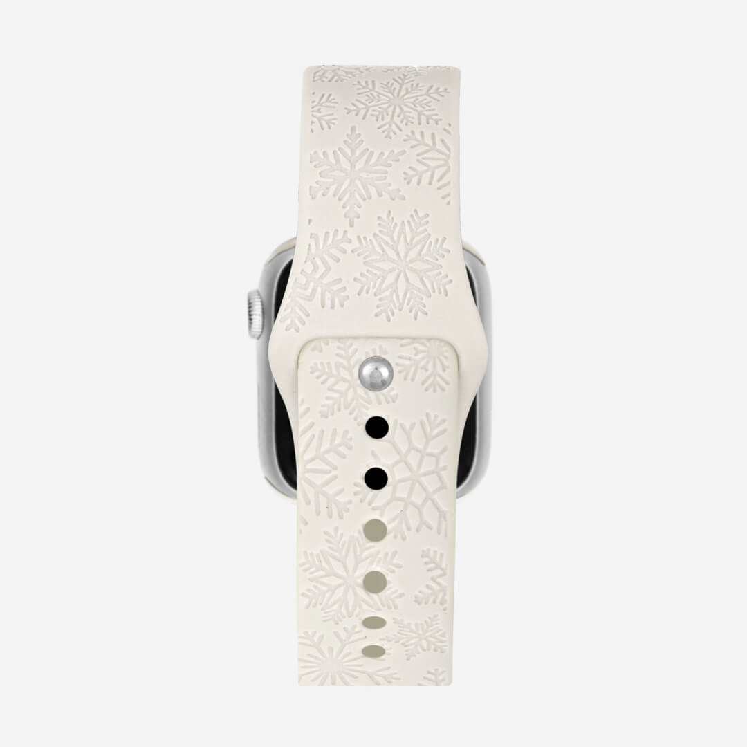Engraved Silicone Apple Watch Band - Snowflake 