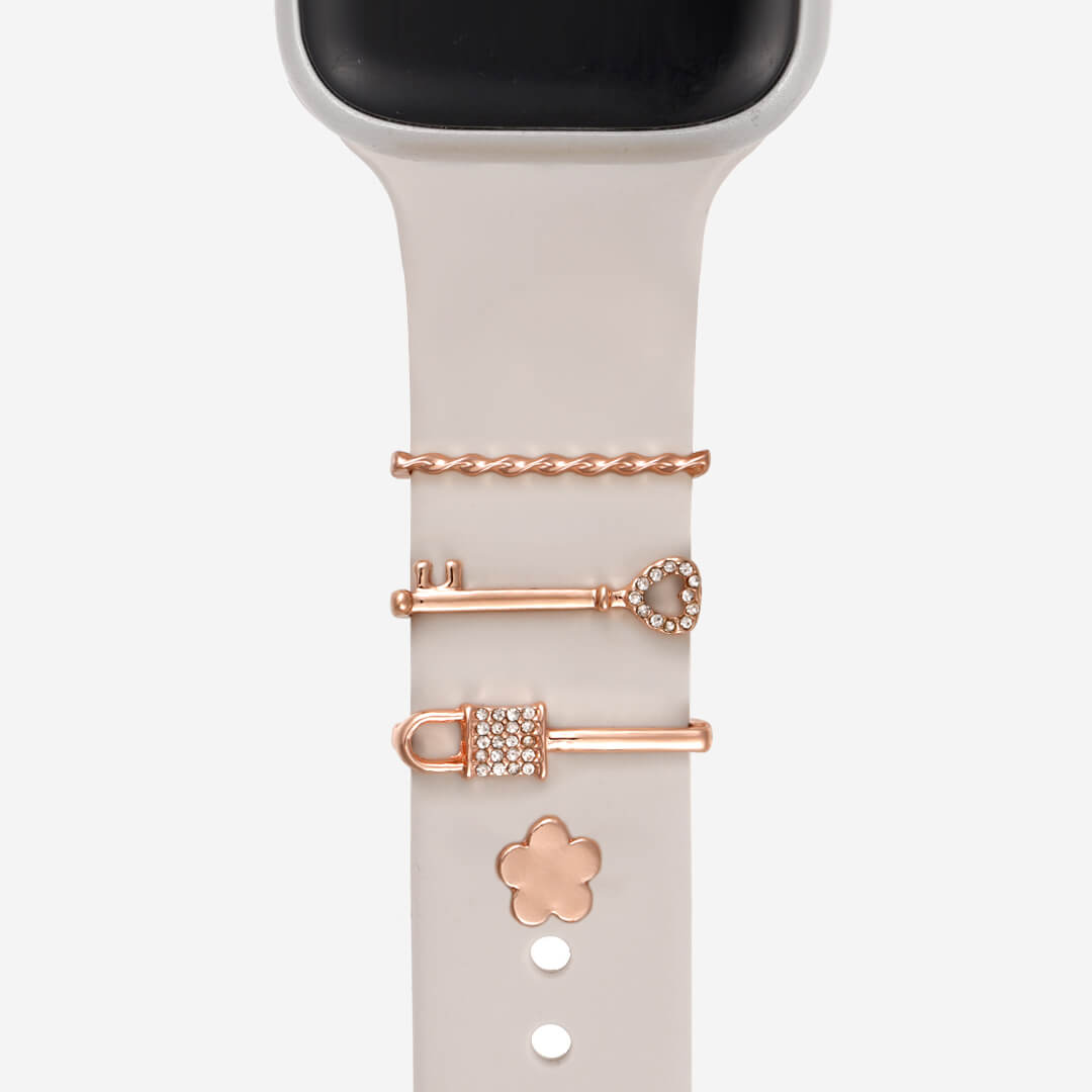 Lock & Key Apple Watch Charm Set - Rose Gold 