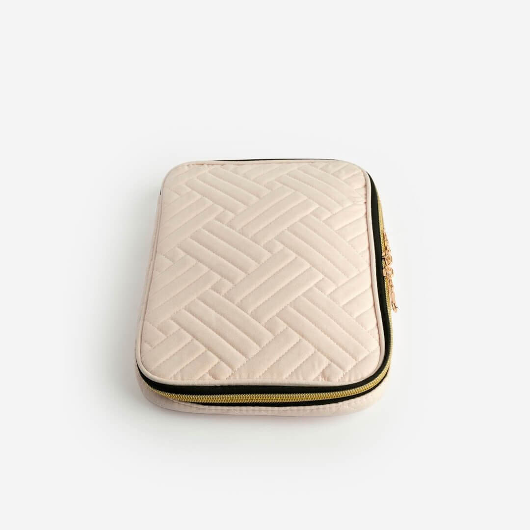 quilted storage case blush 