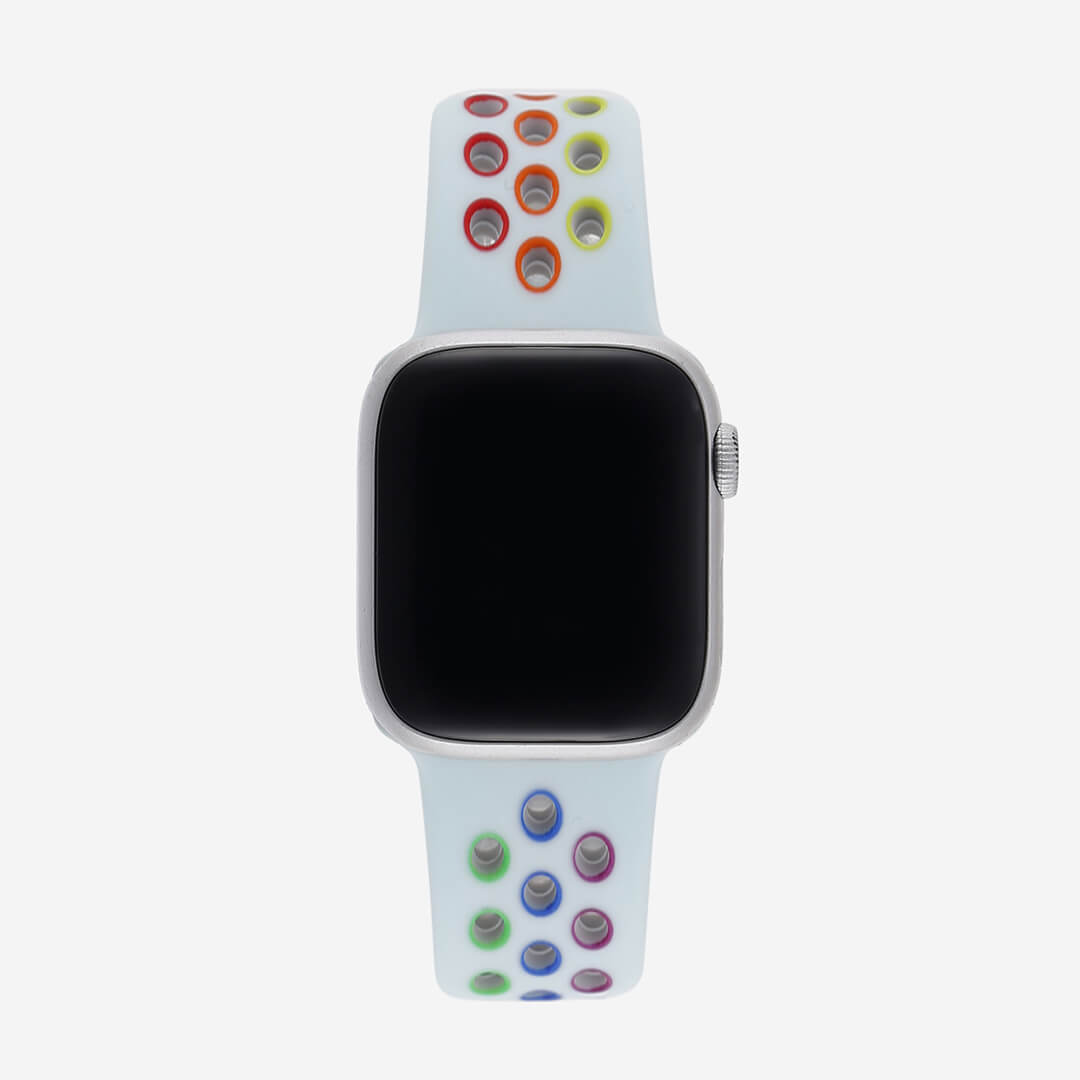 Silicone Sports Apple Watch Band - Aqua/Pride