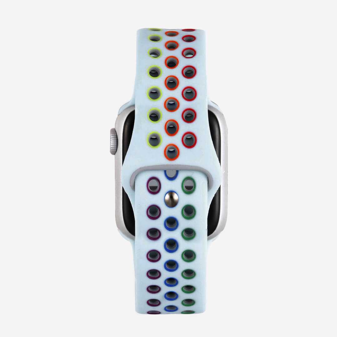 Silicone Sports Apple Watch Band - Aqua/Pride