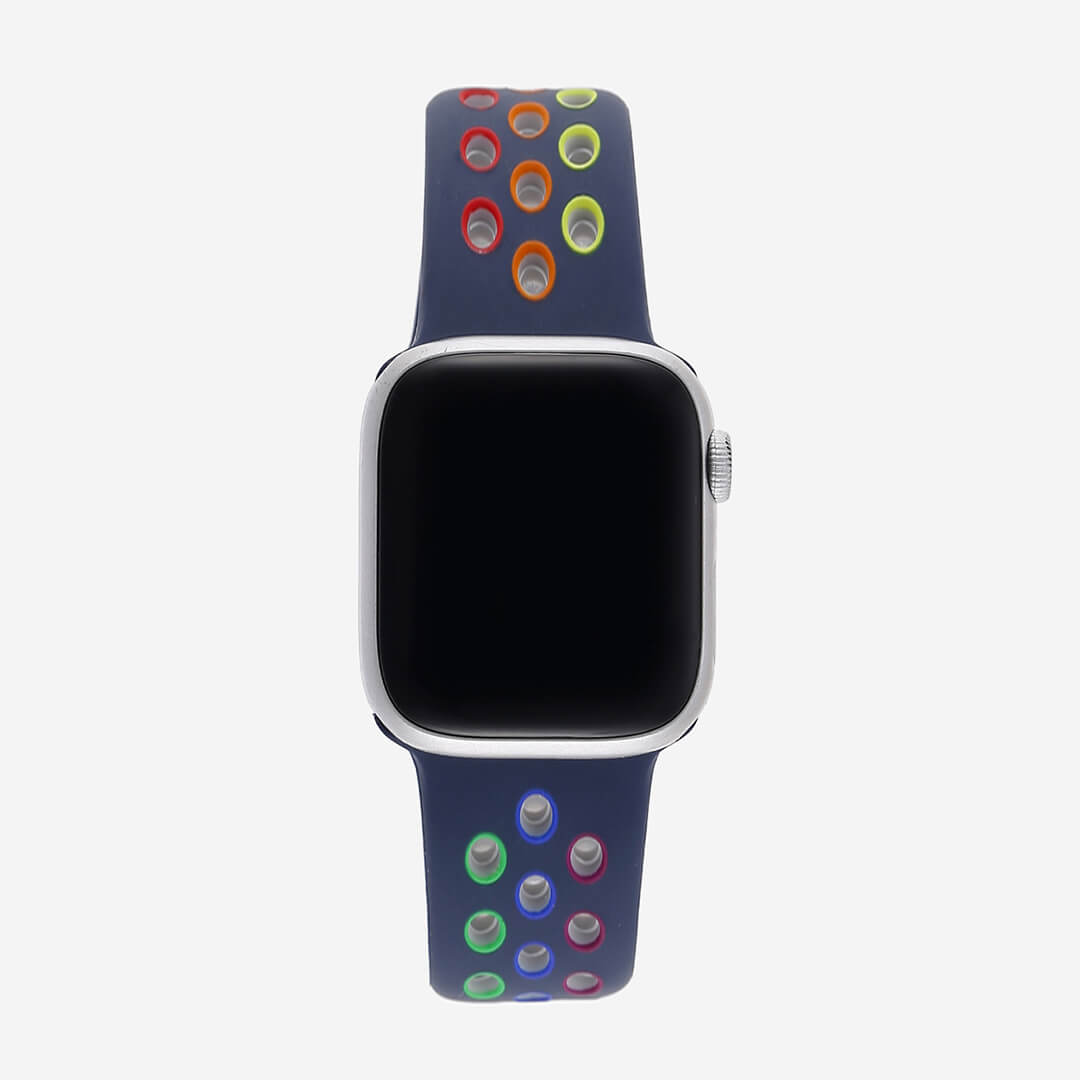 Silicone Sports Apple Watch Band - Midnight/Pride