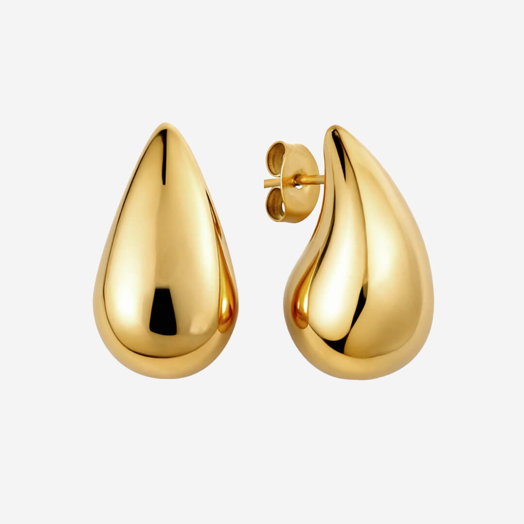 Willow Teardrop Stud Earrings - Gold