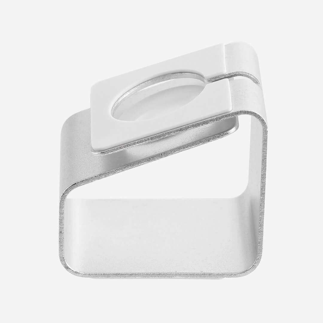 Aluminium Compact Apple Watch Charging Stand Silver