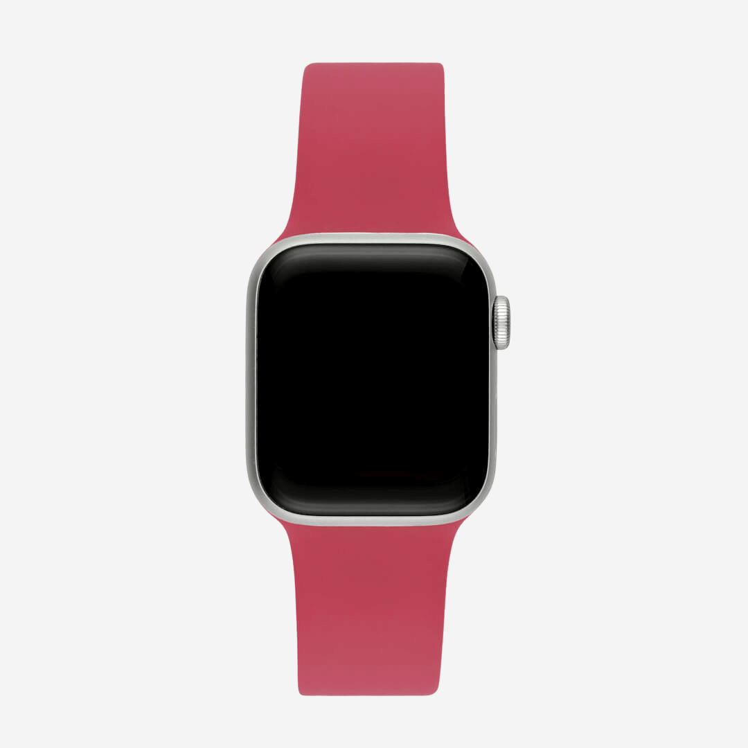 Classic Silicone Apple Watch Band - Rose Red