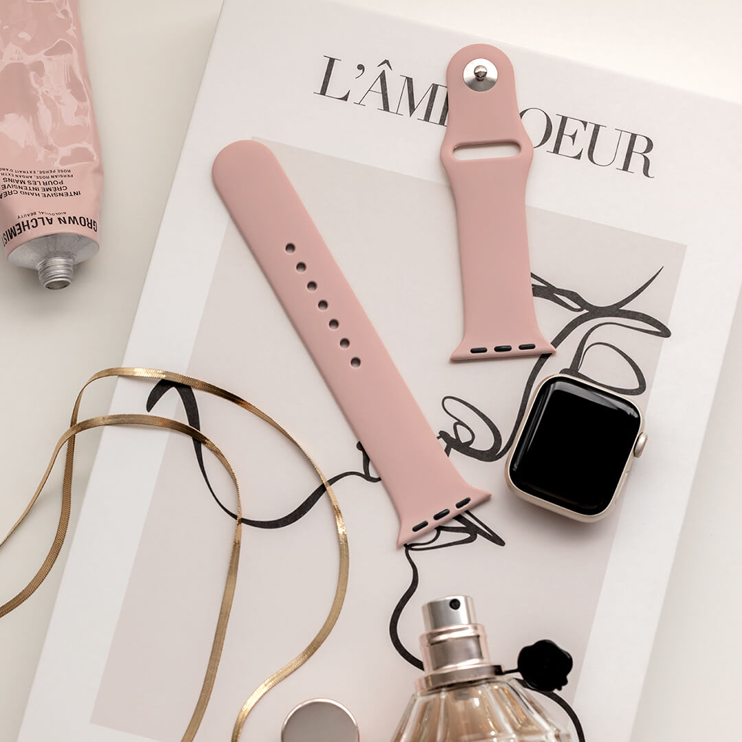 Classic Silicone Apple Watch Band - Pink Sand