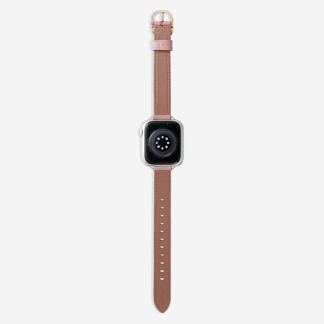 Copenhagen Leather Apple Watch Band - Pink / Vintage Rose Gold