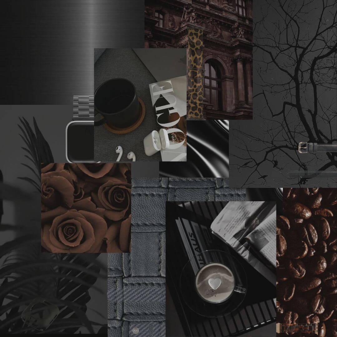 Dark Neutral Adcent Calendar Mood Board 