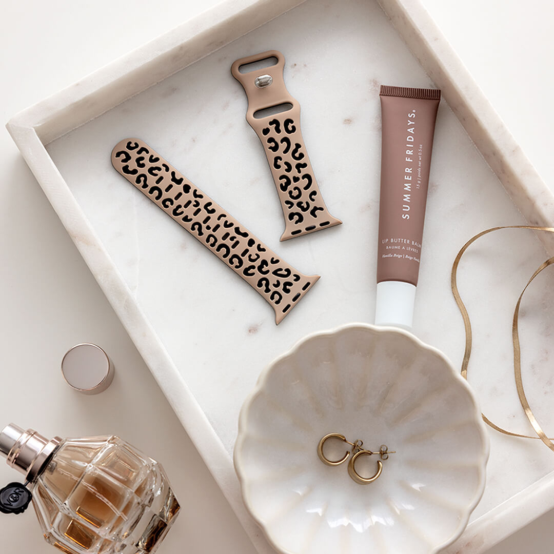 Duo Tone Silicone Apple Watch Band - Dark Leopard