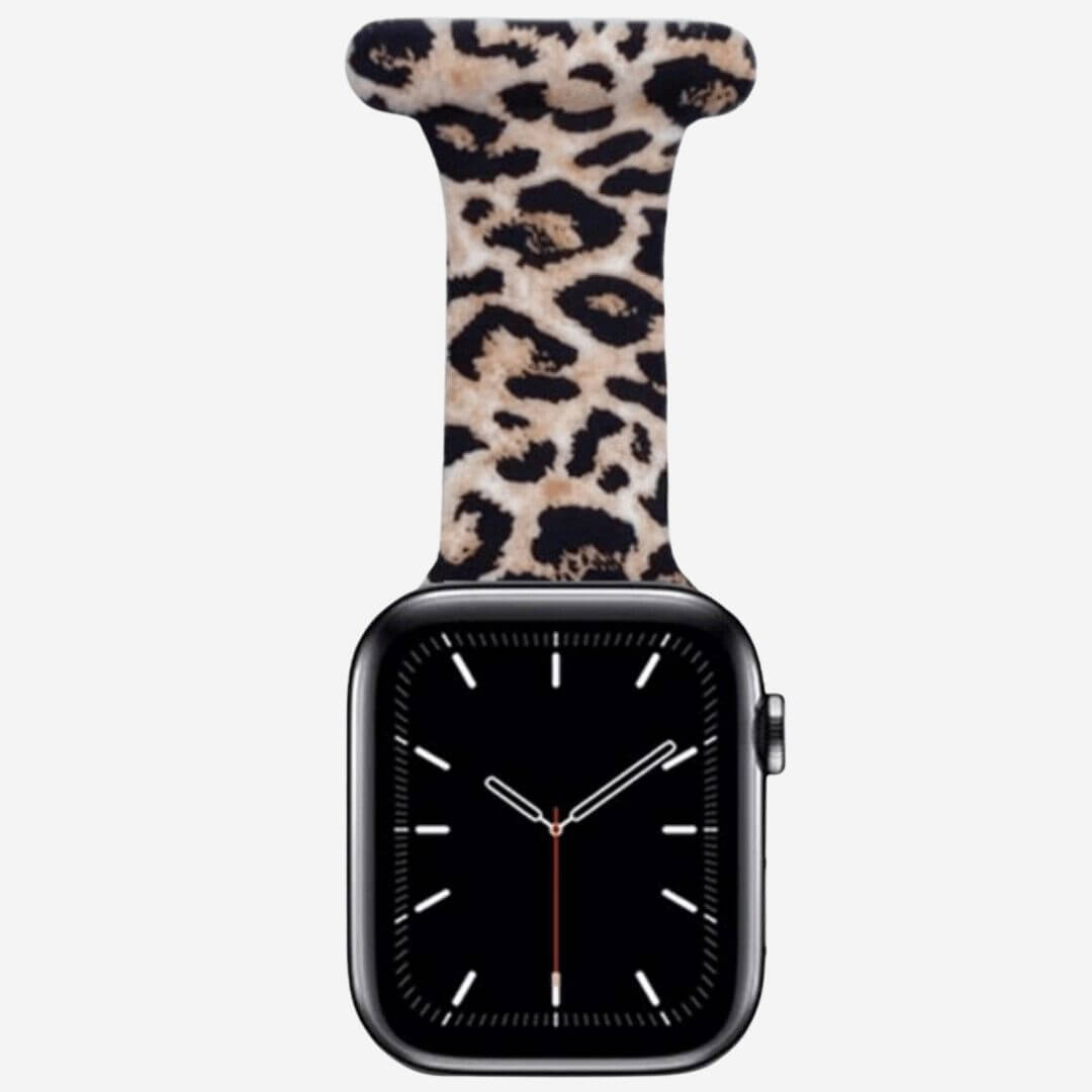 Apple Watch Nurse Pin Fob Strap - Leopard