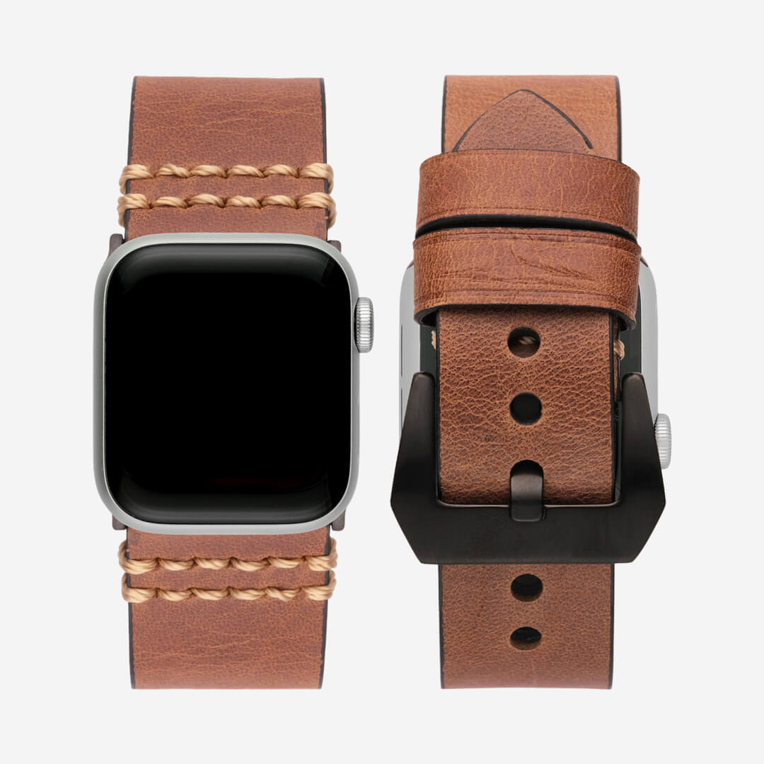 Dark Brown Leather Apple Watch Band