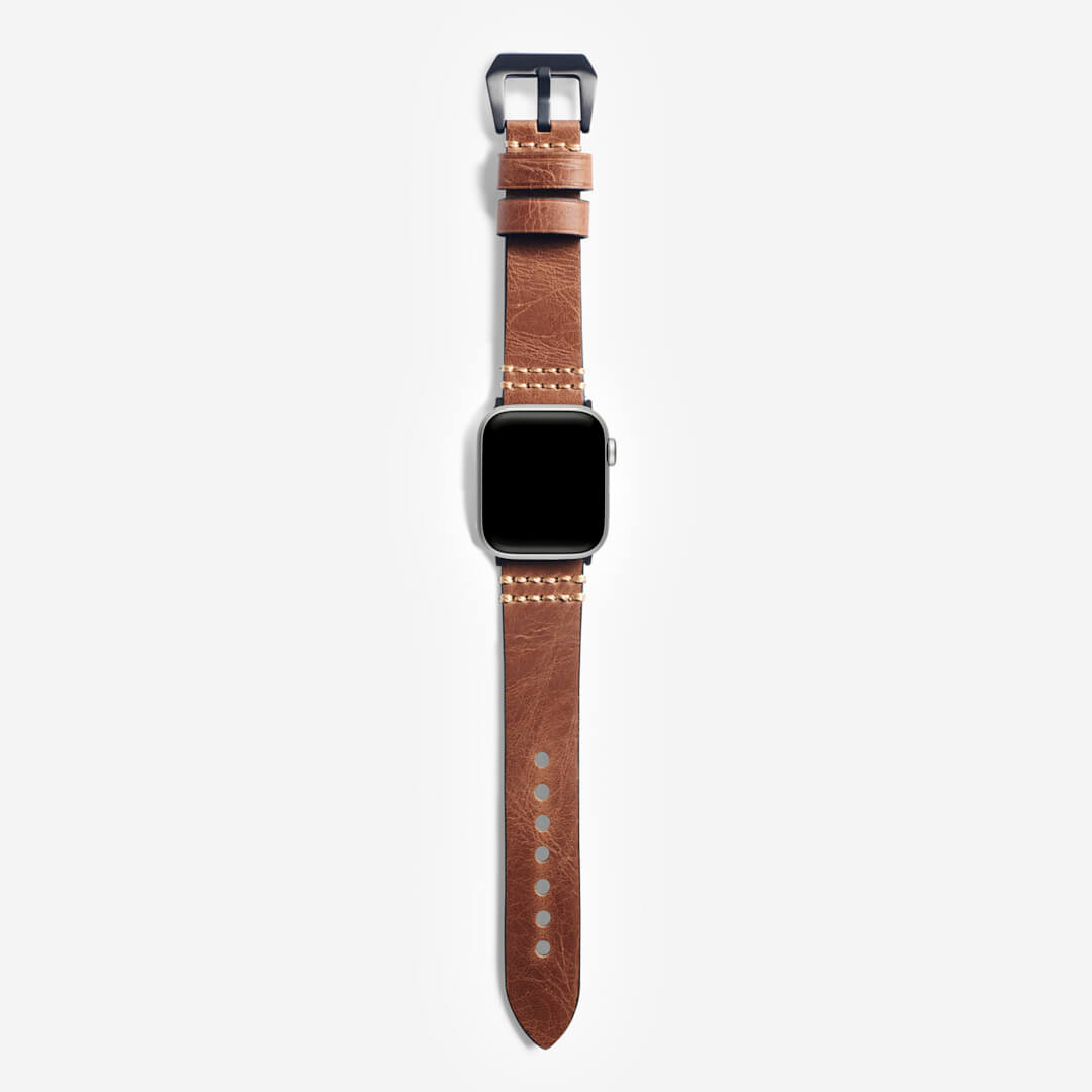 Italian Vintage Leather Apple Watch Band - Nutmeg