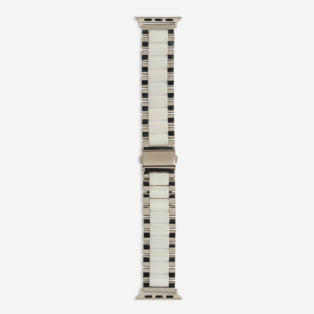 Lisbon Apple Watch Band - Silver / White