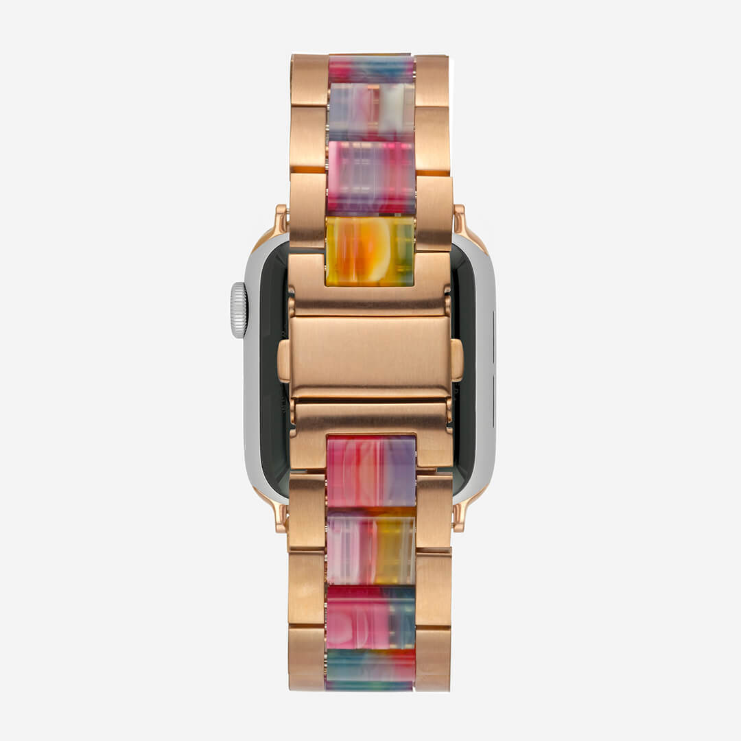 Lisbon Apple Watch Band - Vintage Rose Gold / Rainbow