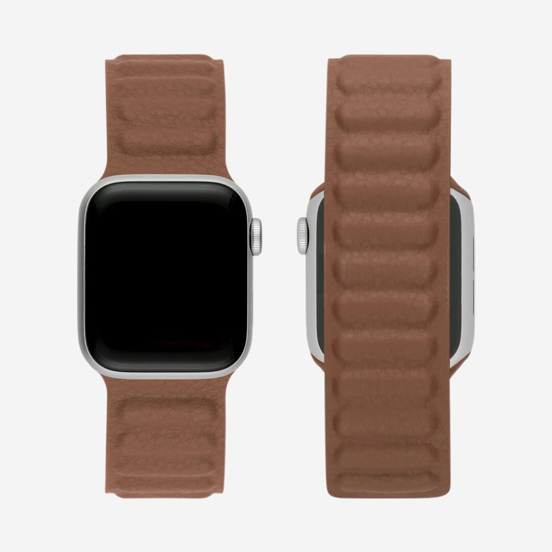 Magnetic Link Apple Watch Band - Saddle Brown