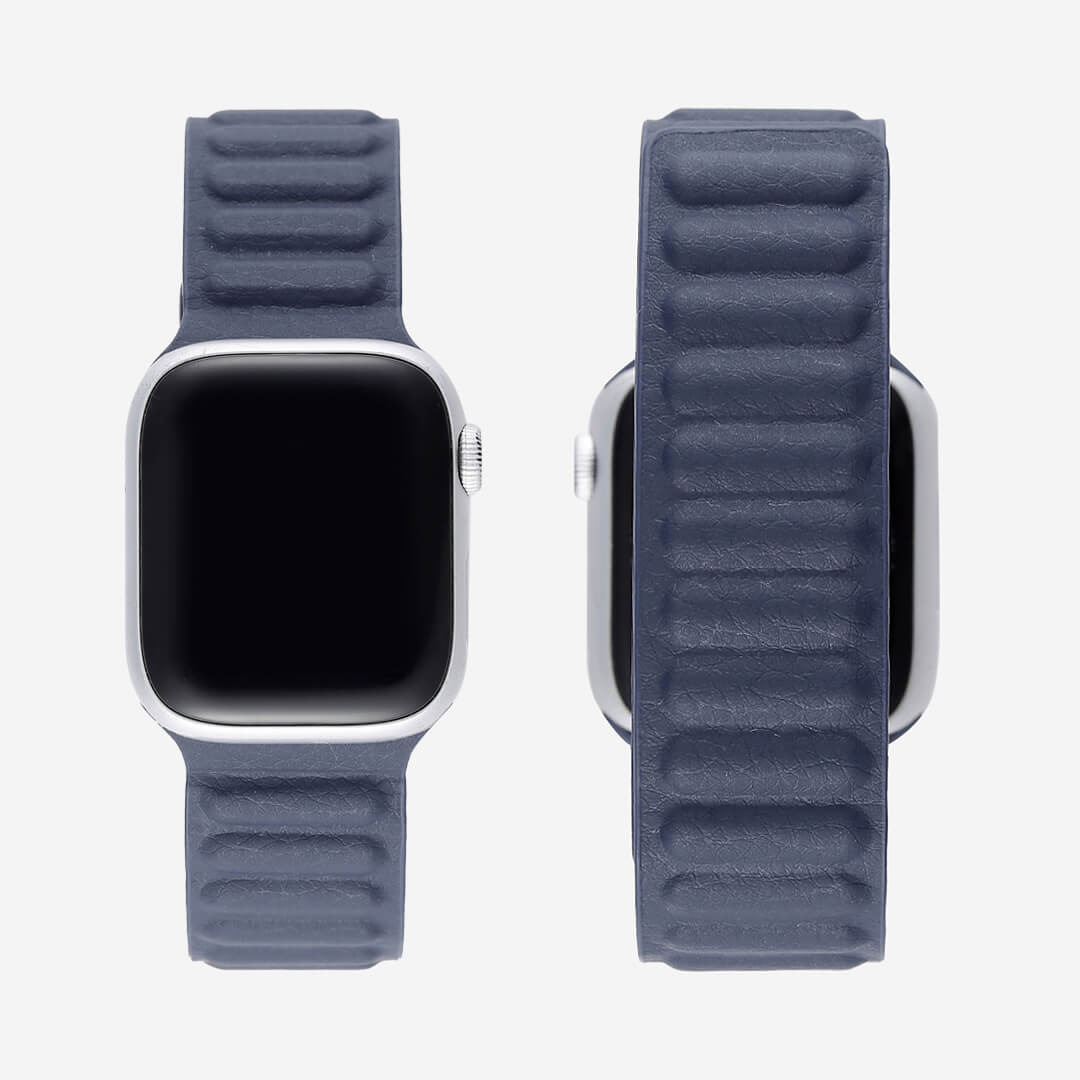 Blue leather fashion loop apple watch band