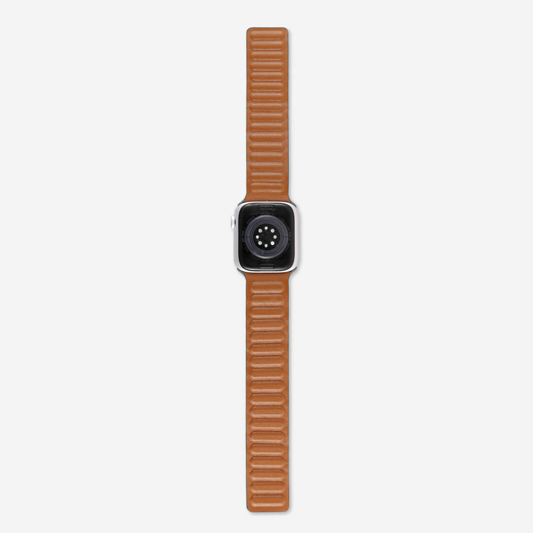 Brown Leather Loop Leather Apple Watch Series Band Magnetic Link