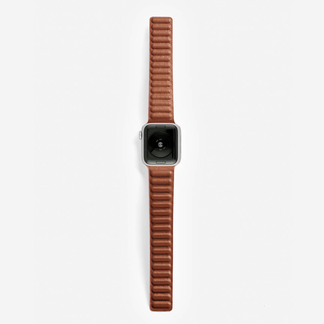 Genuine Apple Watch 42mm/44mm/45mm Leather Loop Band Strap Large - Saddle  Brown