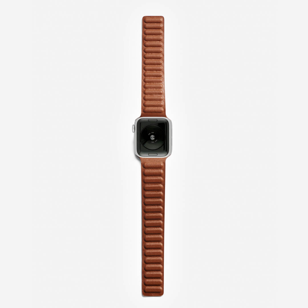 Magnetic Link Apple Watch Band - Saddle Brown