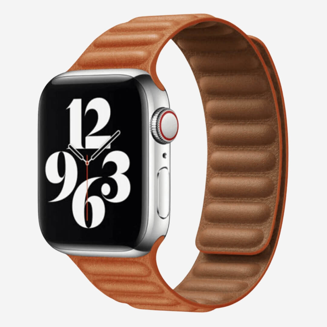 Magnetic Link Apple Watch Band - Golden Brown