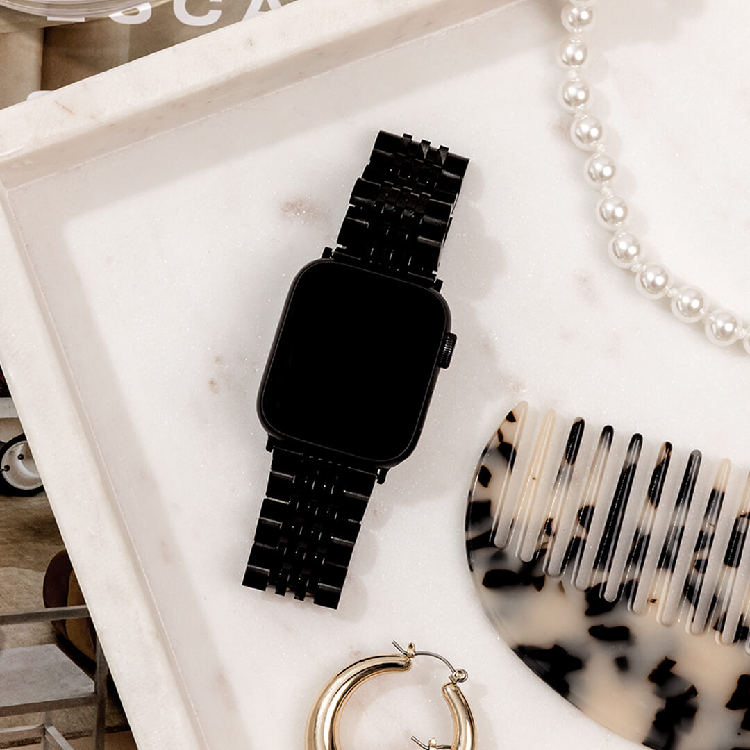 Melbourne Stainless Steel Apple Watch Band - Black