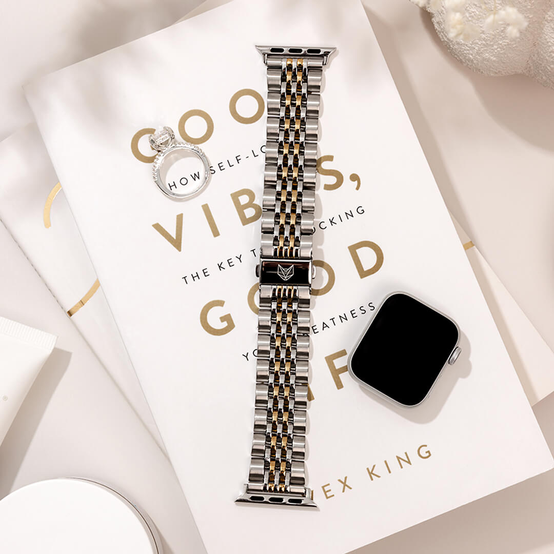 Melbourne Stainless Steel Apple Watch Band - Silver / Gold