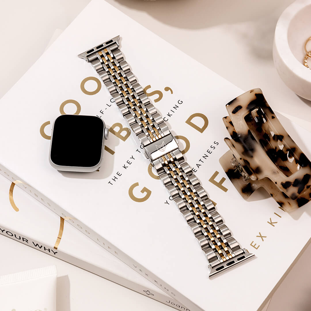 Melbourne Stainless Steel Apple Watch Band - Silver / Gold