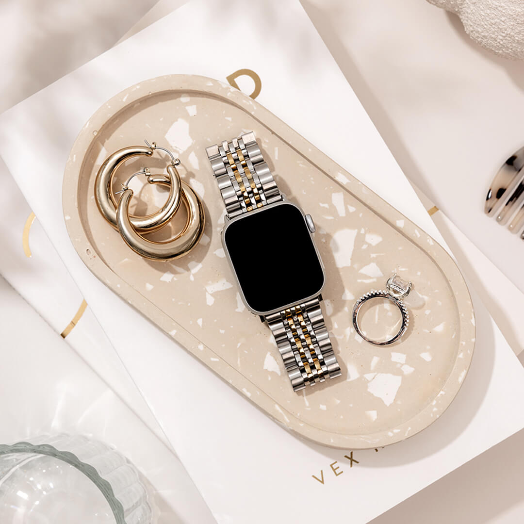 Melbourne Stainless Steel Apple Watch Band - Silver / Gold