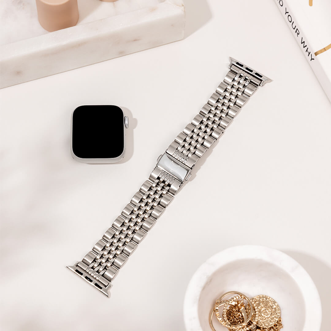 Melbourne Stainless Steel Apple Watch Band - Silver