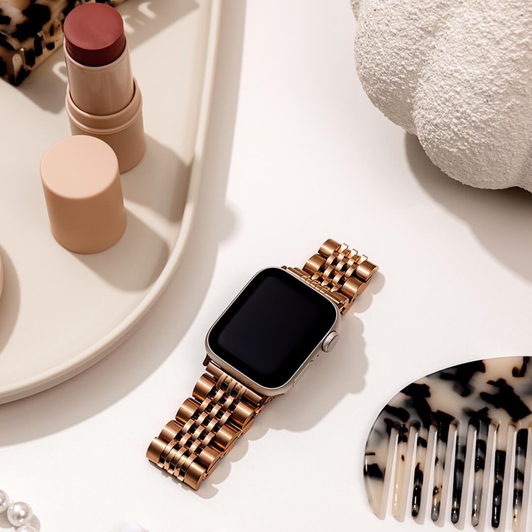 Melbourne Stainless Steel Apple Watch Band - Vintage Rose Gold