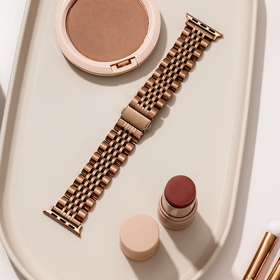 Melbourne Stainless Steel Apple Watch Band - Vintage Rose Gold