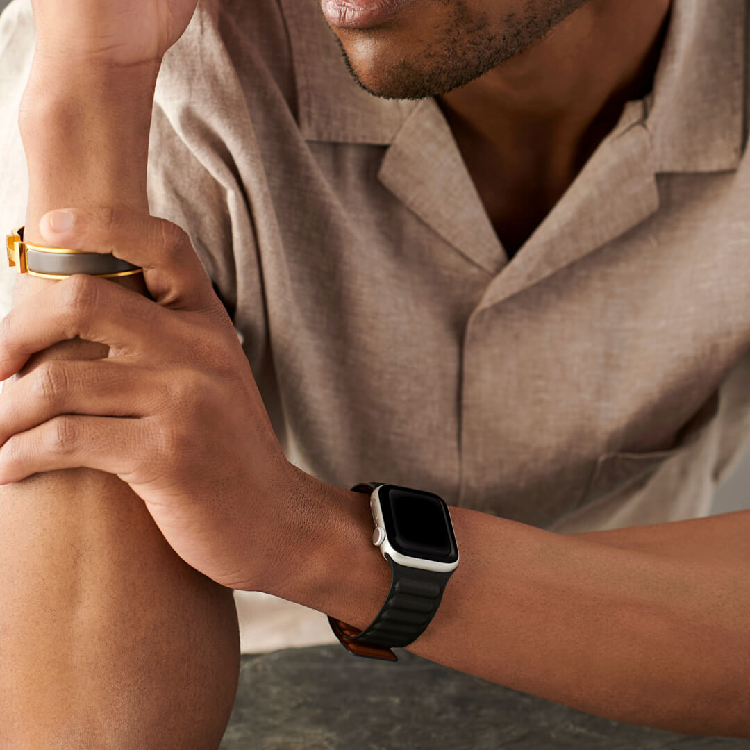 Magnetic Link Apple Watch Band Black The Salty Fox