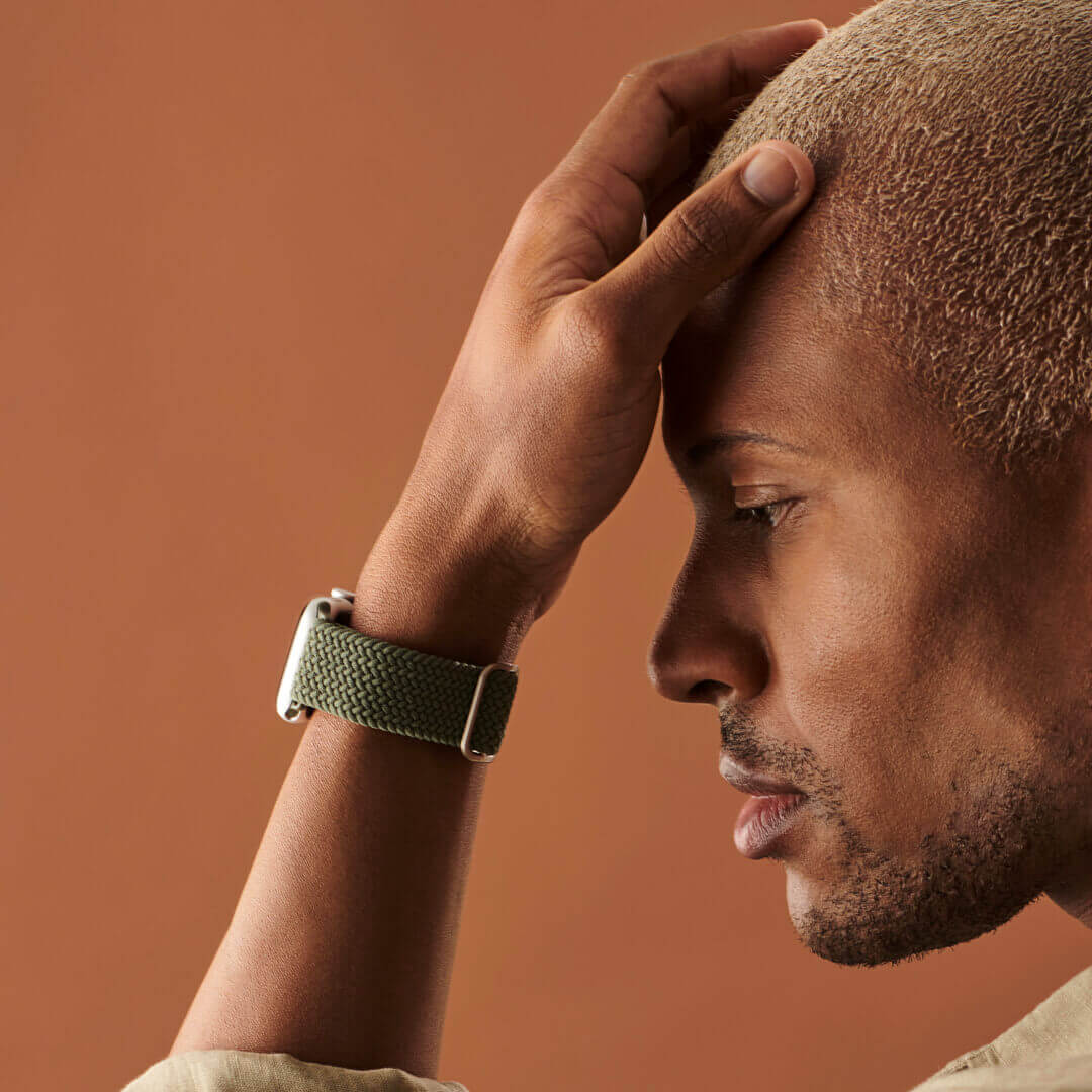 Maui Braided Loop Apple Watch Band - Inverness Green - On Model