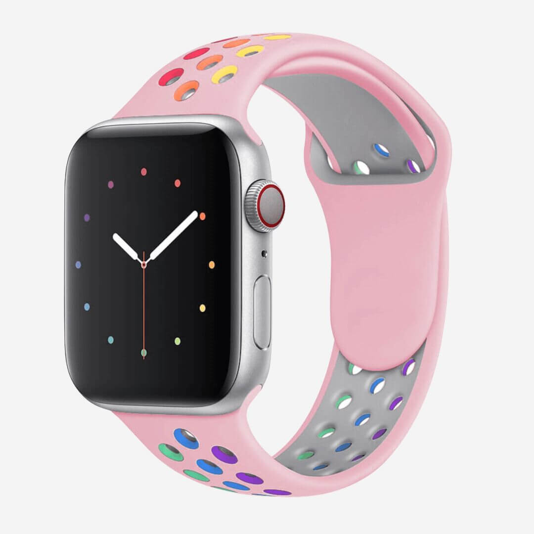 Silicone Sports Apple Watch Band - Pink/Pride