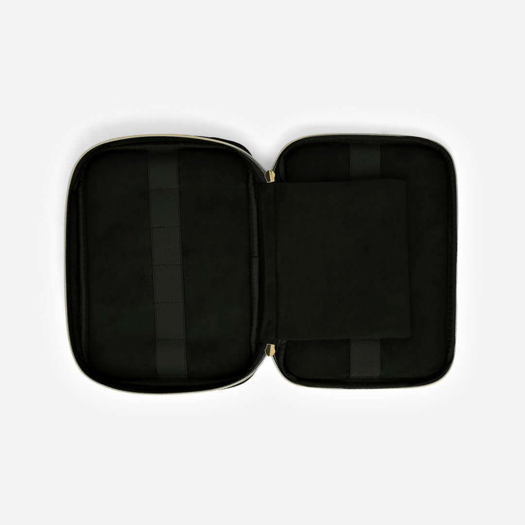 Quilted Apple Watch Band Storage Case - Black