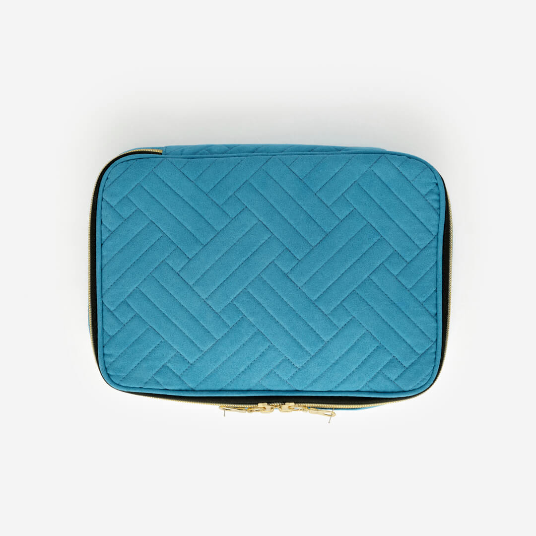 Quilted Apple Watch Band Storage Case - Teal