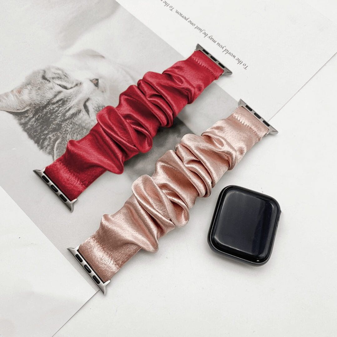 Scrunchie Apple Watch Band - Ruby