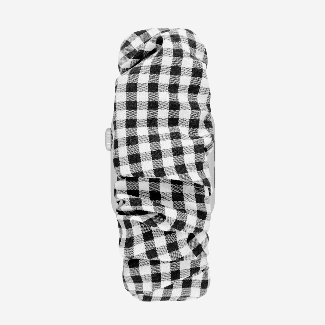 Scrunchie Apple Watch Band - Black Gingham